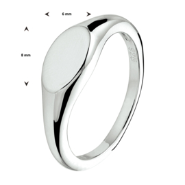 Zilveren Graveer Ring met Rhodium voor Dames | Initialen Ring