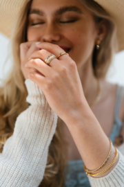 Excellent Jewelry Regenboog Saffier Gouden Ring