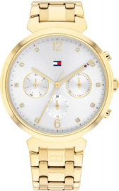 Tommy Hilfiger Goudkleurig Dames Horloge met Zirkonia’s