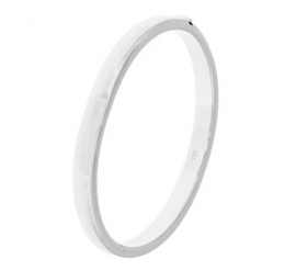 Smalle Zilveren Bangle armband met Bolle Buis