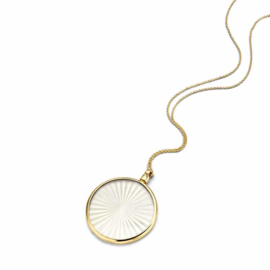 Gouden 33mm Medaillon met White Laser Sun Insignia en Ketting van MY iMenso Gold