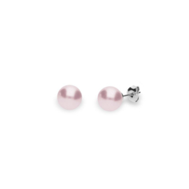 Spark Classic Pearl Studs Zilveren Oorstekers met Zachtroze Parel