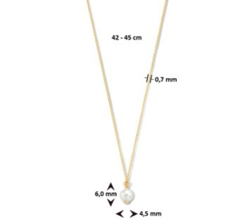 Gouden Collier Parel 0,7 mm 42 – 45 cm