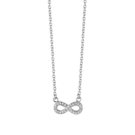 New Bling Zilveren Collier met Zirkonia Infinity Hanger