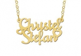 Names4ever Vergulde Christel-Stefan Naamketting