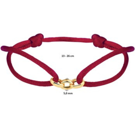 Bordeaux Rode Armband met Gouden Schakels