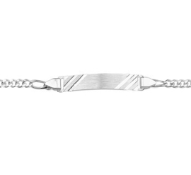 Zilveren Graveer Armband Figaro Plaat 5,0 mm / 18cm