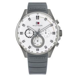 Tommy Hilfiger Heren Horloge Max met Grijze Siliconen Band