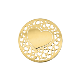 Romantische Goudkleurige Hart 24mm Munt van MY iMenso
