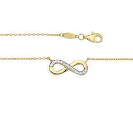 Geelgouden Anker Collier met Zirkonia Infinity Hanger