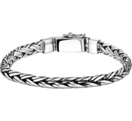 Gevlochten Zilveren Armband voor Heren | 6 mm - 21 cm