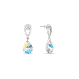 Spark Pear Drop Gilded Oorhangers Aurora Borealis