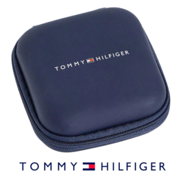 Tommy Hilfiger Zwart Leren Heren Armband met Stalen Sluiting