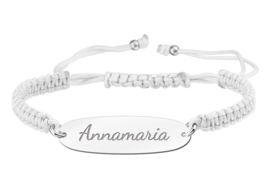 Witte Naamplaatje Armband > Names4ever