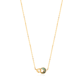 Ania Haie Turning Tides Goudkleurige Ketting met Turquoise Kopstuk