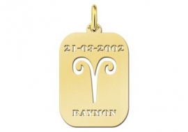 Names4ever Astrologie Ram Goud Hanger in Goud GHS001