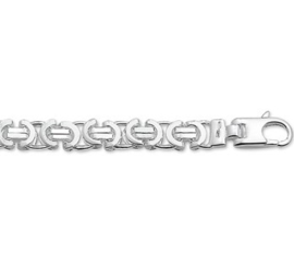 Platte Konings 6,5mm Schakelketting van Zilver | Lengte 50 cm