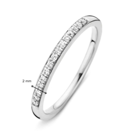 Excellent Jewelry Witgouden Dames Ring met 0,09 crt. Diamanten