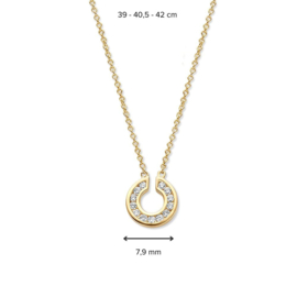 Excellent Jewelry Gouden Collier met Opengewerkte Cirkel Hanger
