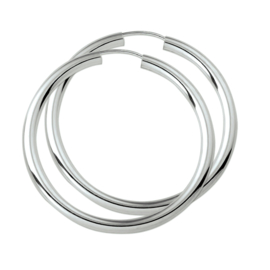 Zilveren Oorringen 3,0 mm ronde buis | Diameter 40 mm