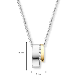 Excellent Jewelry Zilveren Hanger met Gouden Element en Zirkonia’s