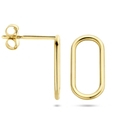 Gouden Paperclip Oorknoppen 11.5x6 mm