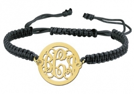 Gouden Uitgespaard Monogram Armband GNA07 > Names4ever