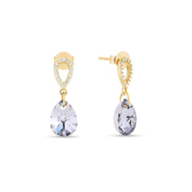 Spark Pear Drop Gilded Earrings Crystal