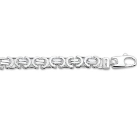 Platte Konings 5,5mm Schakelketting van Zilver | Lengte 50 cm