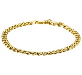 Gouden Schakelarmband Geslepen Gourmet | Lengte 21 cm