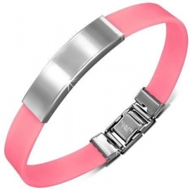 Roze graveer armband/ Armband inkorten mogelijk
