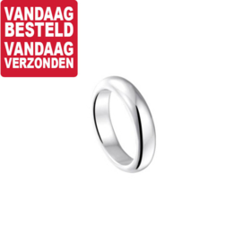 Brede Bolle Egaal Ring van Zilver / Maat 18