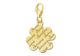 Names4ever Charm-Klaverbedel met Naampatroon GNB18