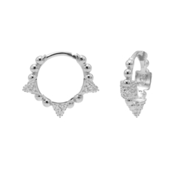 Zilveren Oorringen met Bolletjes & Zirkonia’s | Karma Jewelry