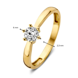 Excellent Jewelry Bolstaande Gouden Ring met Zirkonia