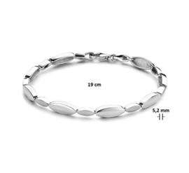 Trendy Zilveren Armband poli/mat 5,2 mm 19 cm