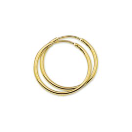 14K Oorringen Ronde Buis 1,5 mm Diameter 25 mm