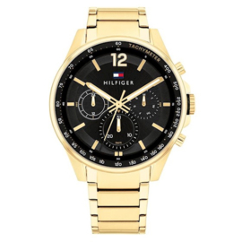 Tommy Hilfiger Max Heren Horloge met Goudkleurige Schakelband