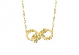 Names4ever Hope Infinity Ketting van Goud - Graveer Sieraad