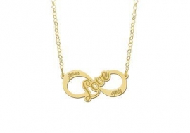 Names4ever Love Infinity Ketting van Goud - Graveer Sieraad