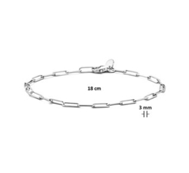 Zilveren Armband Paperclip 3,0 mm 18 cm