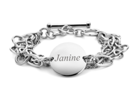 Stalen Armband met Ronde Hanger en Naam | Names4ever