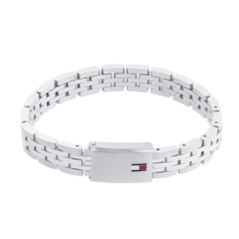 Tommy Hilfiger Zilverkleurige Heren Schakel Armband TJ2790501