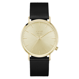 Goudkleurig KANE Horloge met Zwarte Milanese Horlogeband