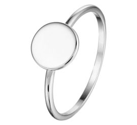 Ring van Zilver met Rond Kopstuk | Initial Ring Zilver