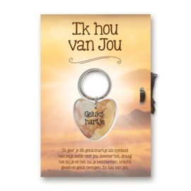 Gelukshart Cadeaukaart - Ik hou van jou