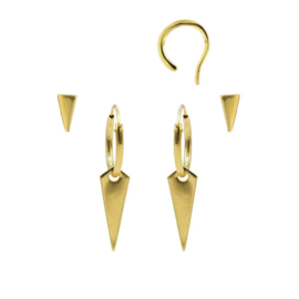 Karma Jewelry – Zesdelige Cute Cone Earparty Set - Gold