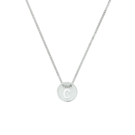 Zilveren Gourmet Collier met Letter C