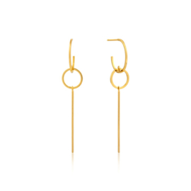Goudkleurige Modern Solid Drop Earrings van Ania Haie