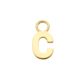 14K Geelgouden Oorringhanger met Letter C